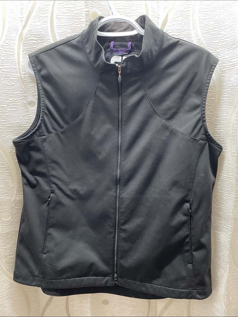 Women's Black Softshell Vest with Full Zip
